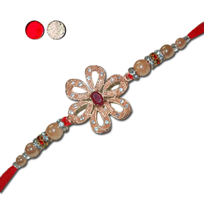 "AMERICAN DIAMOND (AD) RAKHIS -AD 4020 A- 019  (Single Rakhi) - Click here to View more details about this Product